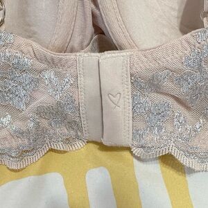 Victoria's Secret Pink and Silver Lace Bra